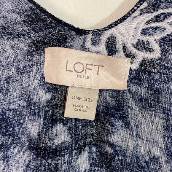 LOFT Indigo Batik Tie Dye Print Kimono OS - Picture 8 of 8